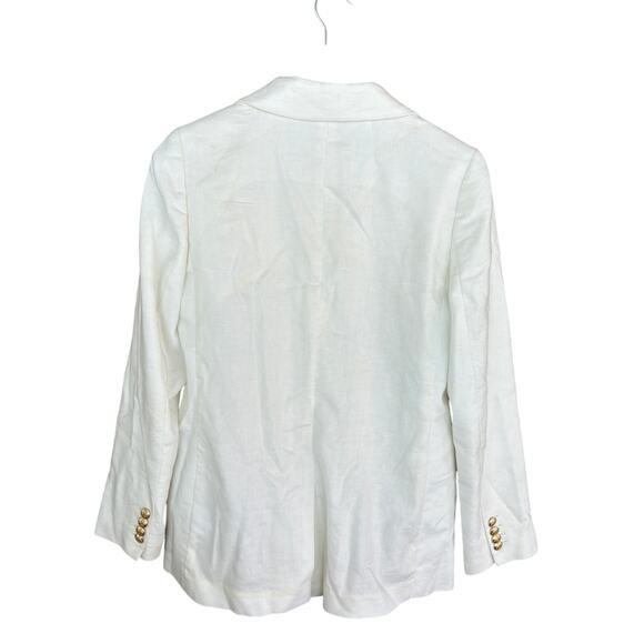 J Crew Bristol Linen Blazer 4 White Double Breasted Jacket AW081 J.Crew Nautical - Picture 6 of 10